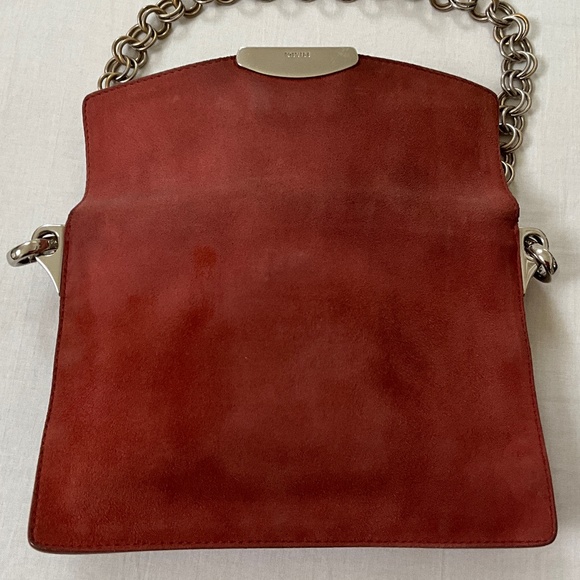 PRADA Vintage Camoscio Suede Metal Sound Bag Red - Picture 4 of 14